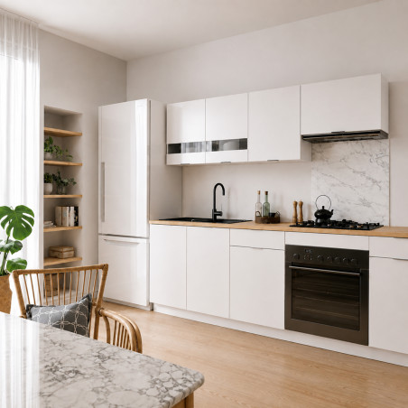 Fond de hotte marbre blanc cuisine