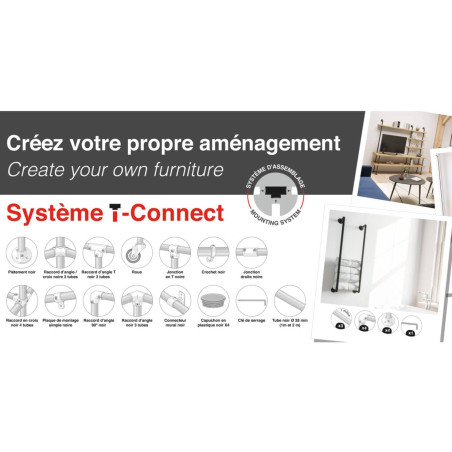 Raccord angle croix pour 3 tubes