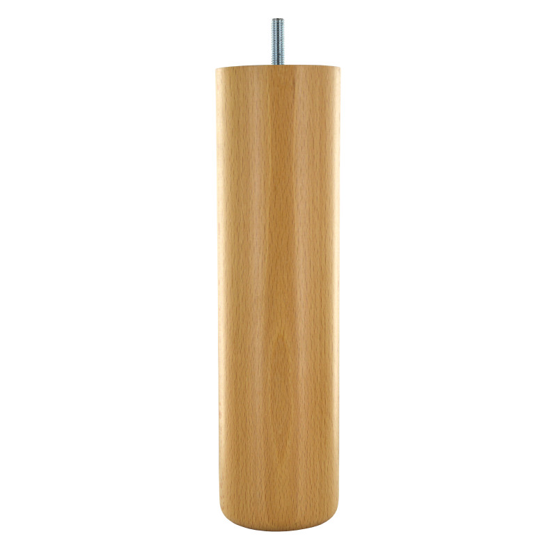 Pied de meuble rond hêtre verni Ø68 mm H250 mm