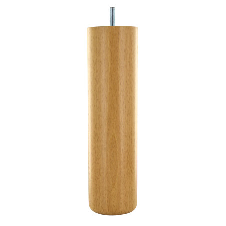 Pied de meuble rond hêtre verni Ø68 mm H250 mm
