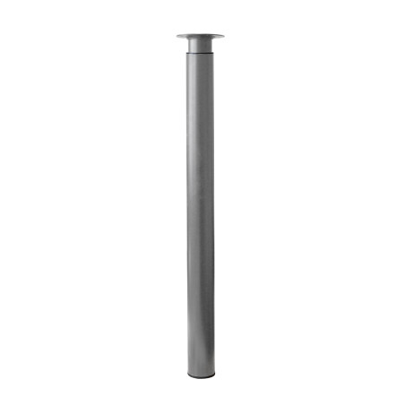 Pied Zoom rond réglable acier gris alu Ø50-60 mm H700-1100 mm