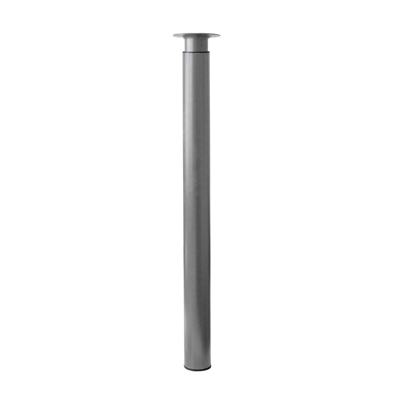 Pied Zoom rond réglable acier gris alu Ø50-60 mm H700-1100 mm
