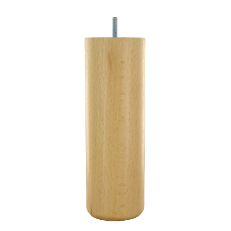 Pied de meuble rond hêtre verni Ø68 mm H200 mm