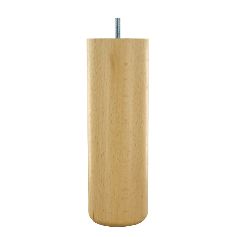 Pied de meuble rond hêtre verni Ø68 mm H200 mm