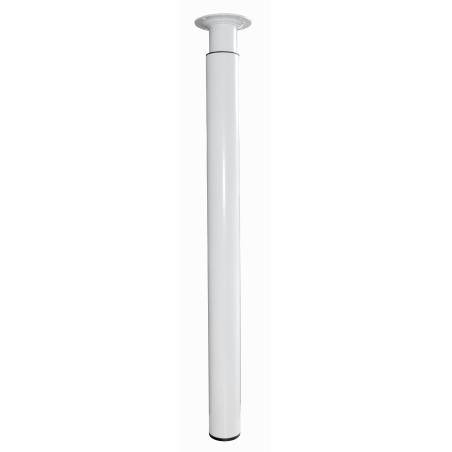 Pied Zoom rond réglable acier blanc Ø50-60 mm H700-1100 mm