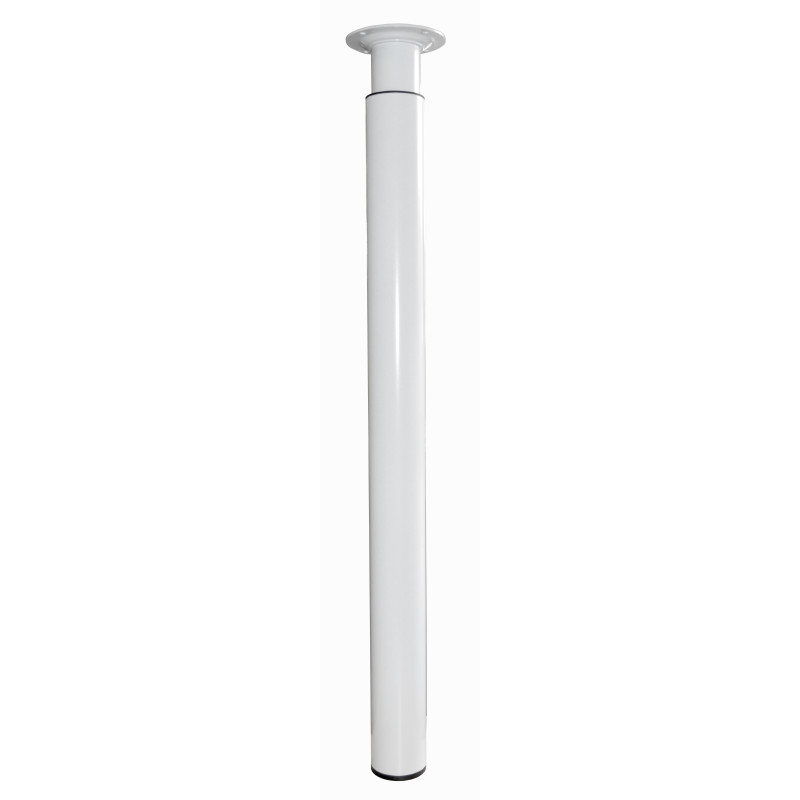 Pied Zoom rond réglable acier blanc Ø50-60 mm H700-1100 mm