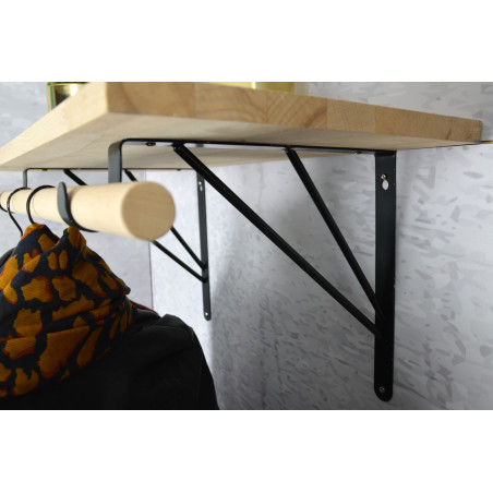 Console de penderie filaire acier noir 260x300 mm