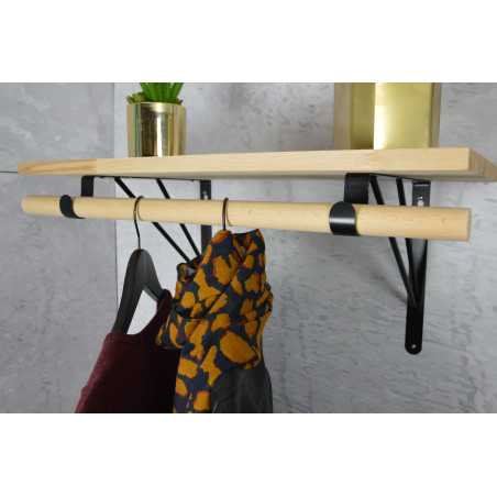 Console de penderie filaire acier noir 260x300 mm