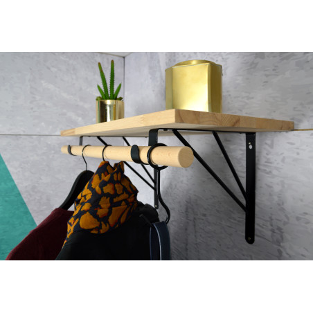 Console de penderie filaire acier noir 260x300 mm