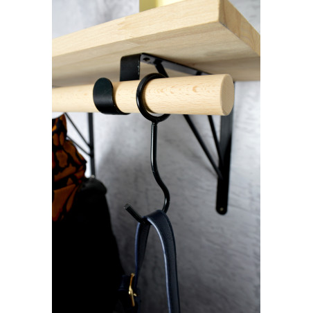 Console de penderie filaire acier noir 260x300 mm