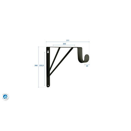 Console de penderie filaire acier noir 260x300 mm