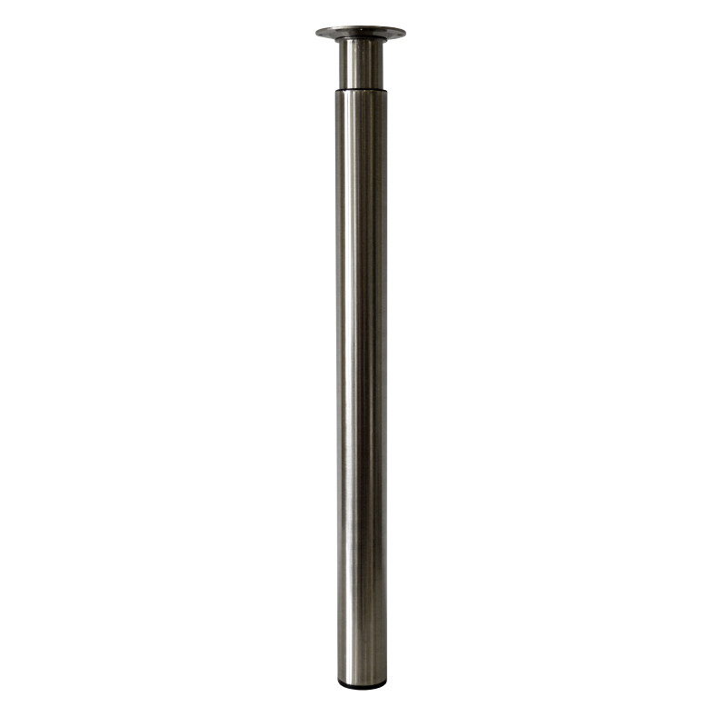 Pied Zoom rond acier nickelé brossé Ø50-60 mm H700-1100 mm