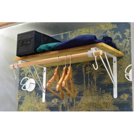 Console de penderie filaire acier blanc 260x300 mm