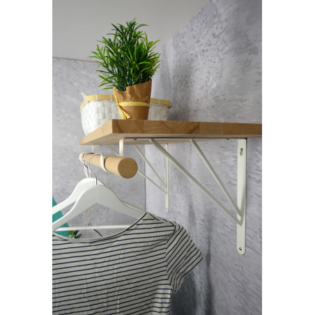 Console de penderie filaire acier blanc 260x300 mm