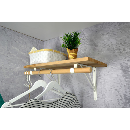 Console de penderie filaire acier blanc 260x300 mm