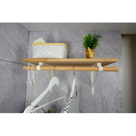 Console de penderie filaire acier blanc 260x300 mm
