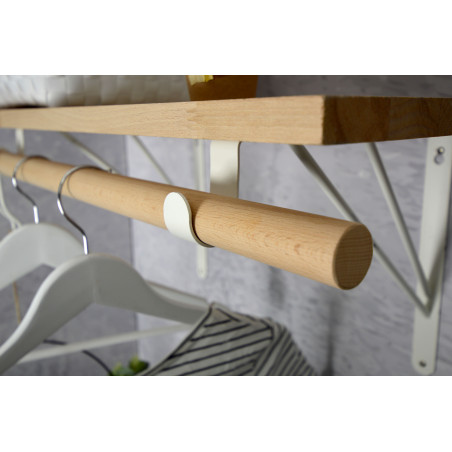 Console de penderie filaire acier blanc 260x300 mm