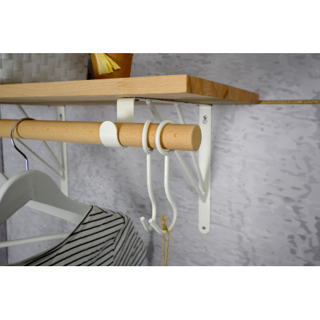 Console de penderie filaire acier blanc 260x300 mm