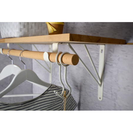 Console de penderie filaire acier blanc 260x300 mm