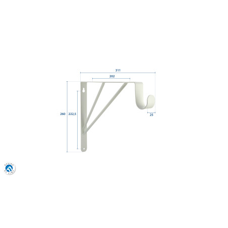 Console de penderie filaire acier blanc 260x300 mm