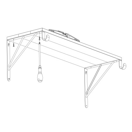 Console de penderie filaire acier blanc 260x300 mm