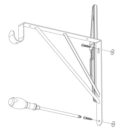 Console de penderie filaire acier blanc 260x300 mm