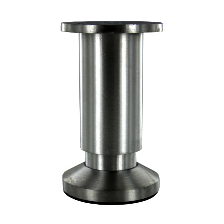 Pied de meuble réglable aluminium nickelé satiné Ø38 mm H120 mm