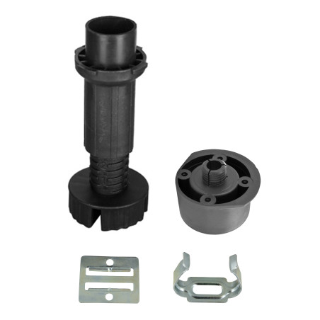 Lot de 4 pieds de caisson à clip plastique Ø30 mm H140-220 mm