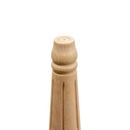 Pied de meuble cannelé hêtre brut Ø48 mm H230 mm