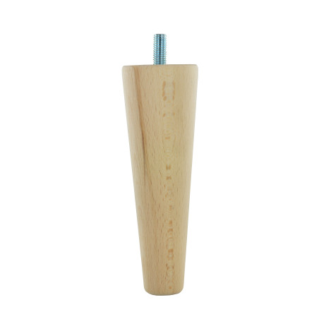 Pied de meuble fuseau hêtre brut Ø50 mm H150 mm