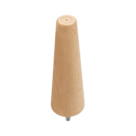 Pied de meuble fuseau hêtre brut Ø50 mm H150 mm