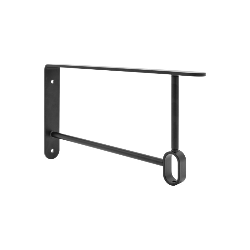 Équerre de penderie Basik acier noir 250 mm tube 30x15 mm