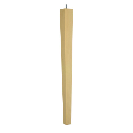 Pied de meuble trapèze hêtre brut 60x60 mm H710 mm