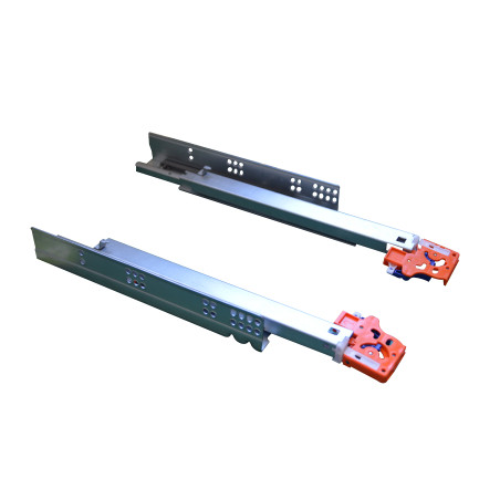 Lot de 2 coulisses amorties sortie totale zinguées 25 kg L500 mm