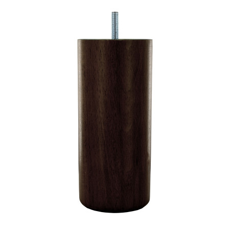 Pied de meuble rond hêtre teinté wengé Ø90 mm H250 mm