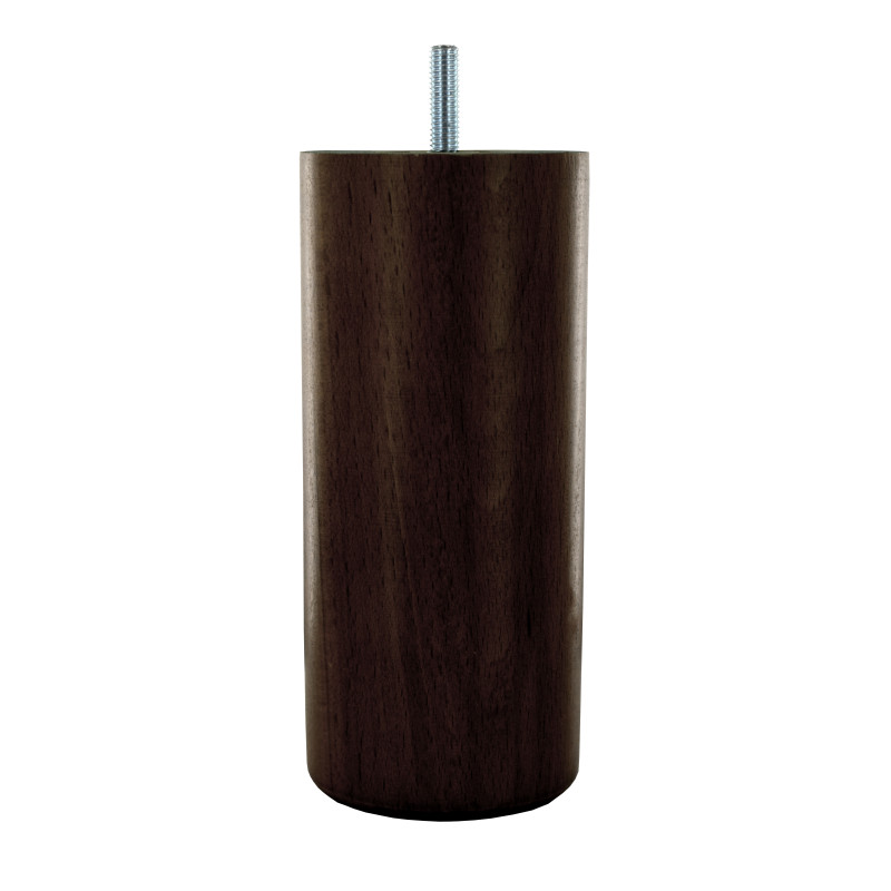 Pied de meuble rond hêtre teinté wengé Ø90 mm H250 mm