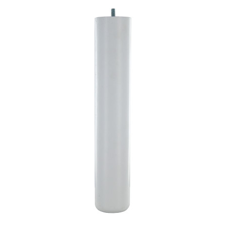 Pied de meuble rond hêtre blanc Ø68 mm H360 mm