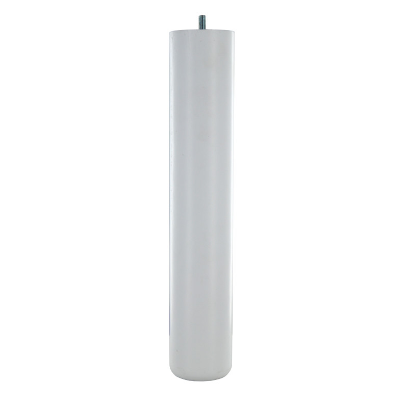 Pied de meuble rond hêtre blanc Ø68 mm H360 mm