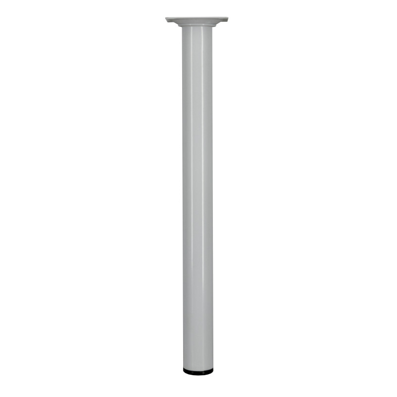 Pied de meuble rond acier blanc Ø30 mm H350 mm M10