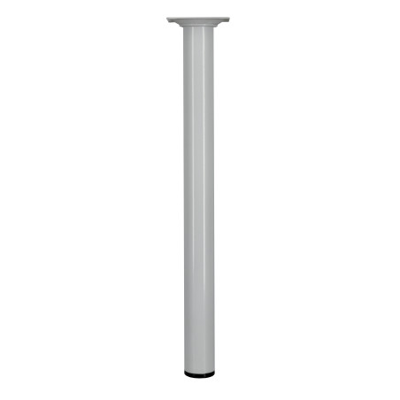 Pied de meuble rond acier blanc Ø30 mm H350 mm M10