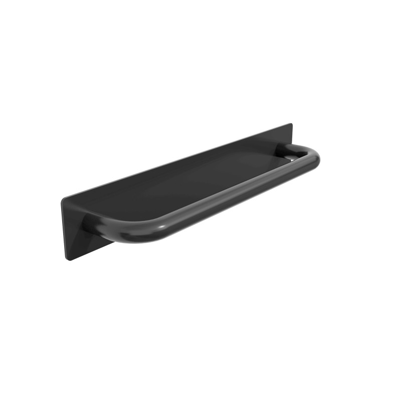 Poignée de meuble platine acier noir L152 mm entraxe 128 mm