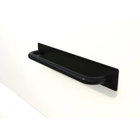 Poignée de meuble platine acier noir L152 mm entraxe 128 mm