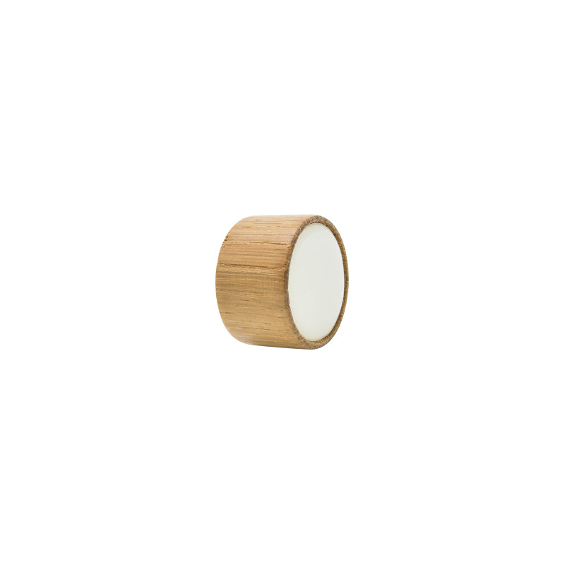 Bouton de meuble rond chêne beige Ø36 mm P22 mm