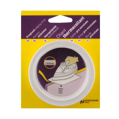 Bande de chant pré-encollée noir brillant 23mm