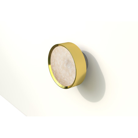 Bouton rond laiton poli et nacre Ø40 mm P23 mm