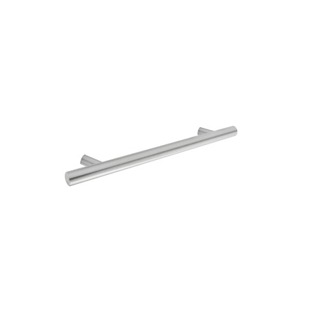 Poignée barre acier et zamak nickelé L188 mm entraxe 128 mm
