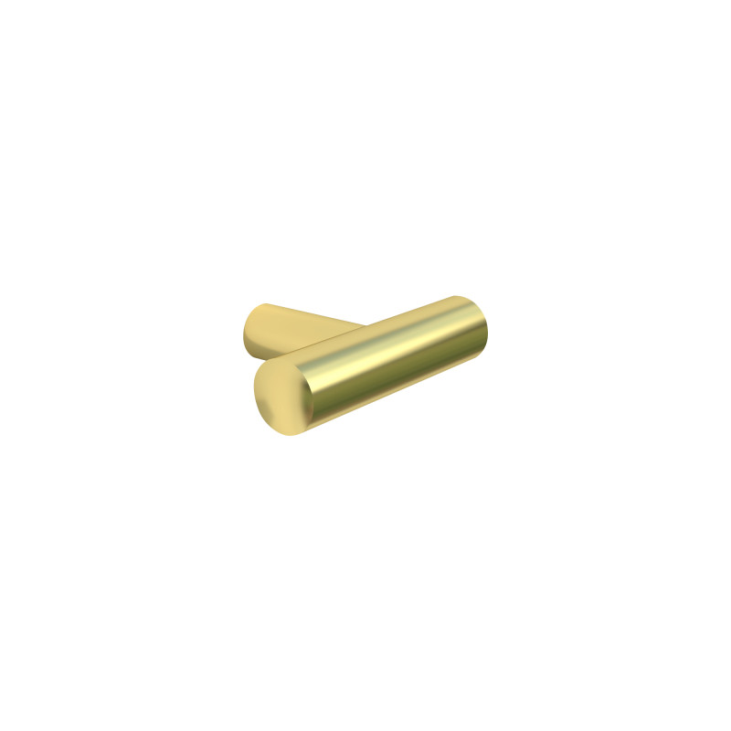 Bouton T acier et zamak laitonné L49 mm P30 mm