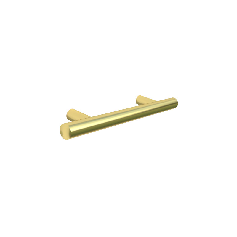 Poignée barre acier et zamak laitonné L156 mm entraxe 96 mm
