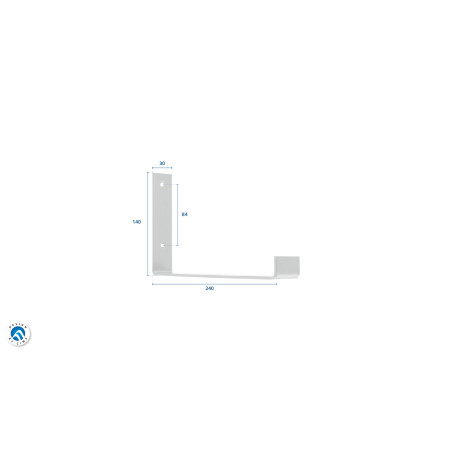 Console industrielle acier blanc mat 240x140 mm
