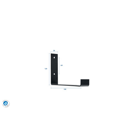 Console industrielle acier noir mat 190x120 mm